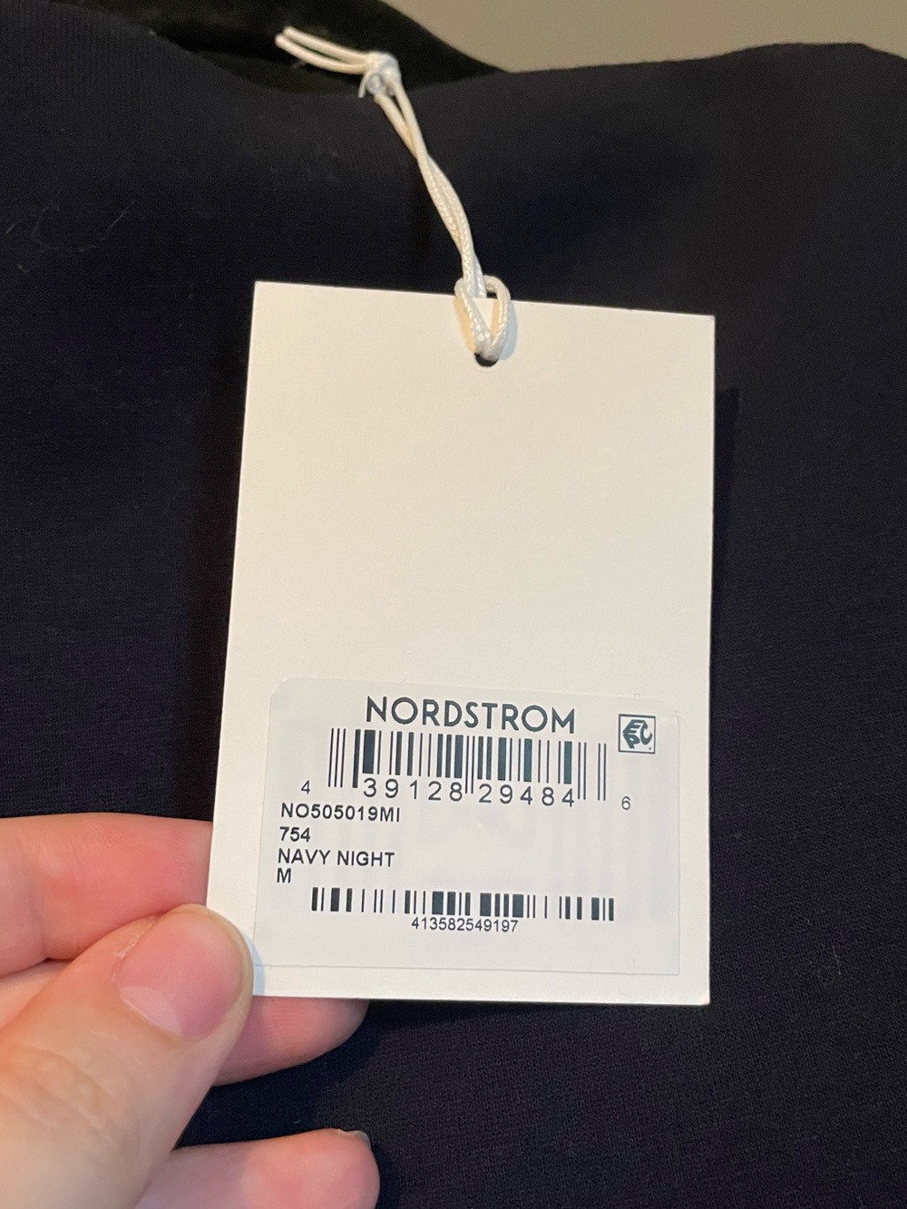 NWT Nordstrom Sz Med Navy Blue Ruched Funnel Neck Midi Work Casual Dress Ret $89 - Picture 11 of 15